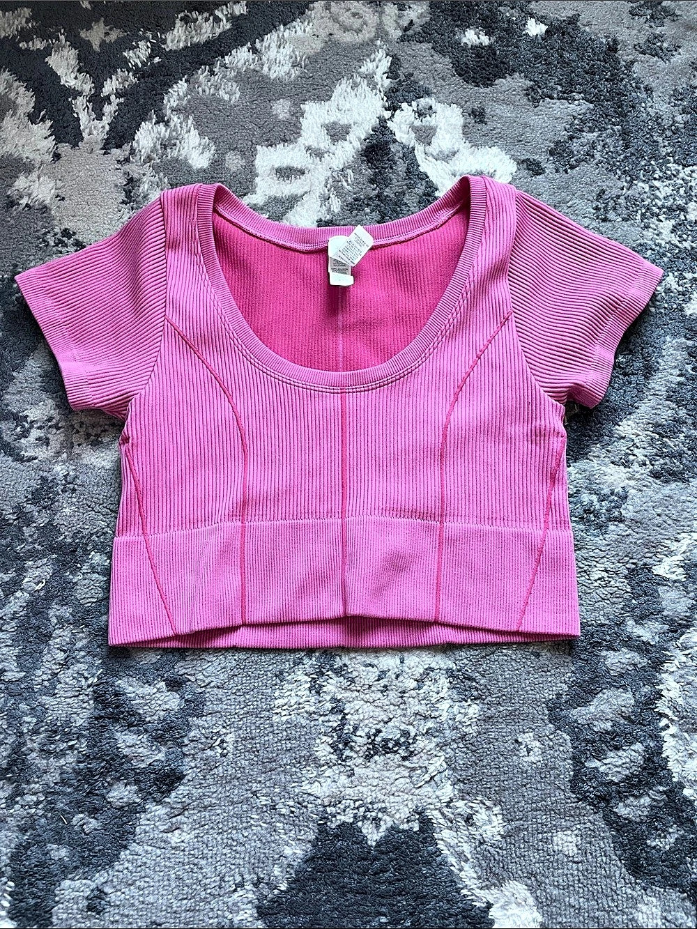 Offline by Aerie Ribbed Scoop Crop Top Pink Medium